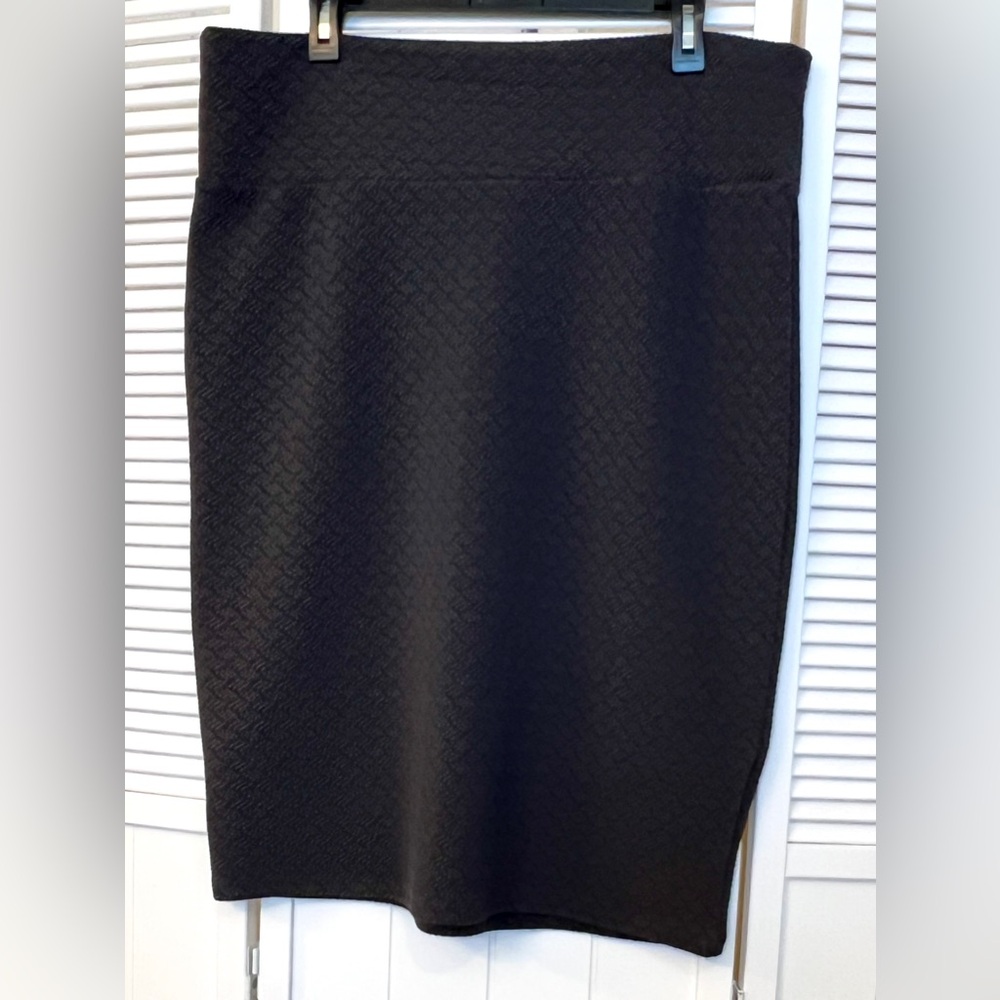 LuLaRoe Cassie Dark Gray, Textured Pencil Skirt, 2XL
